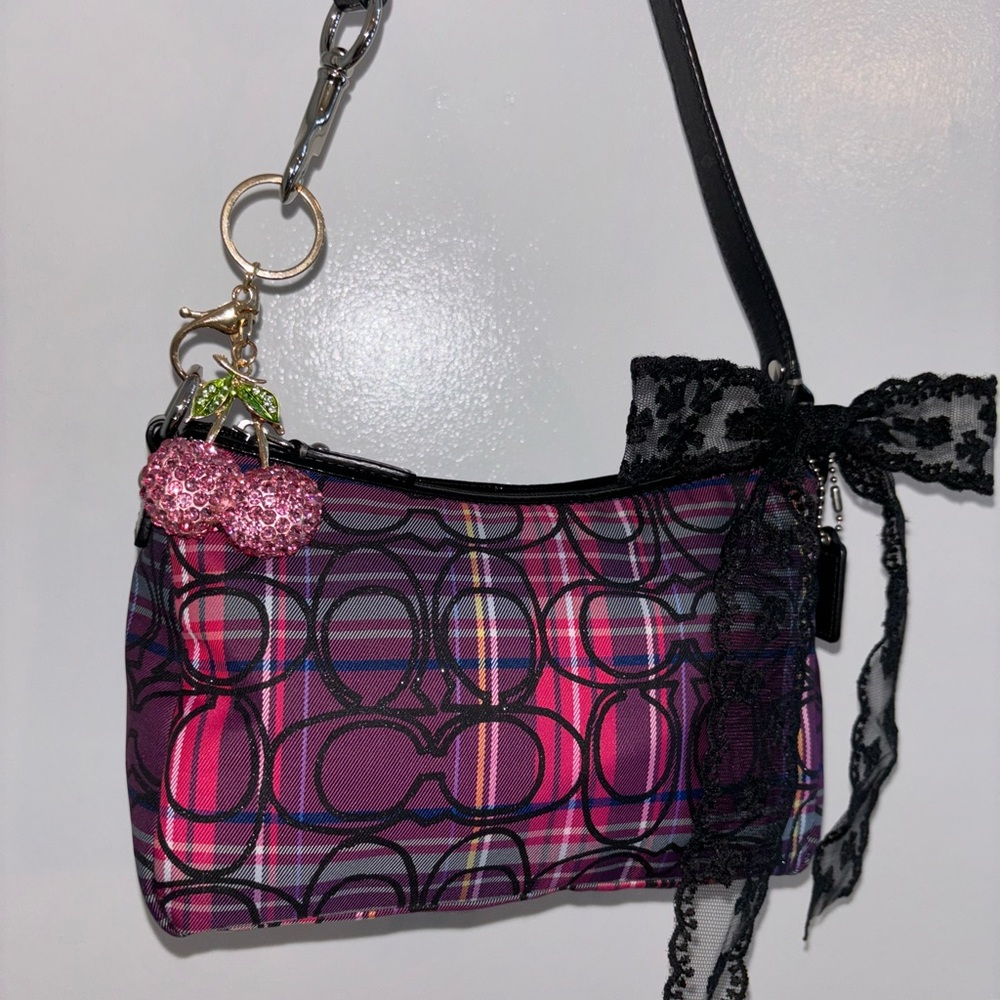🎀Coach Poppy Plaid Glitter C🎀